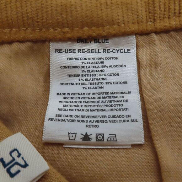 Daily Blue Mud Mustard Boost Corduroy Straight Leg Pants Size 25 - Picture 7 of 9